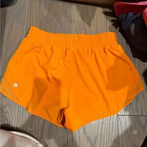 lululemon athletica Bright Orange Athletic Running Shorts